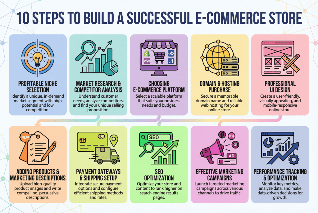 أهم خطوات انشاء متجر الكتروني ناجح واطلاقة 