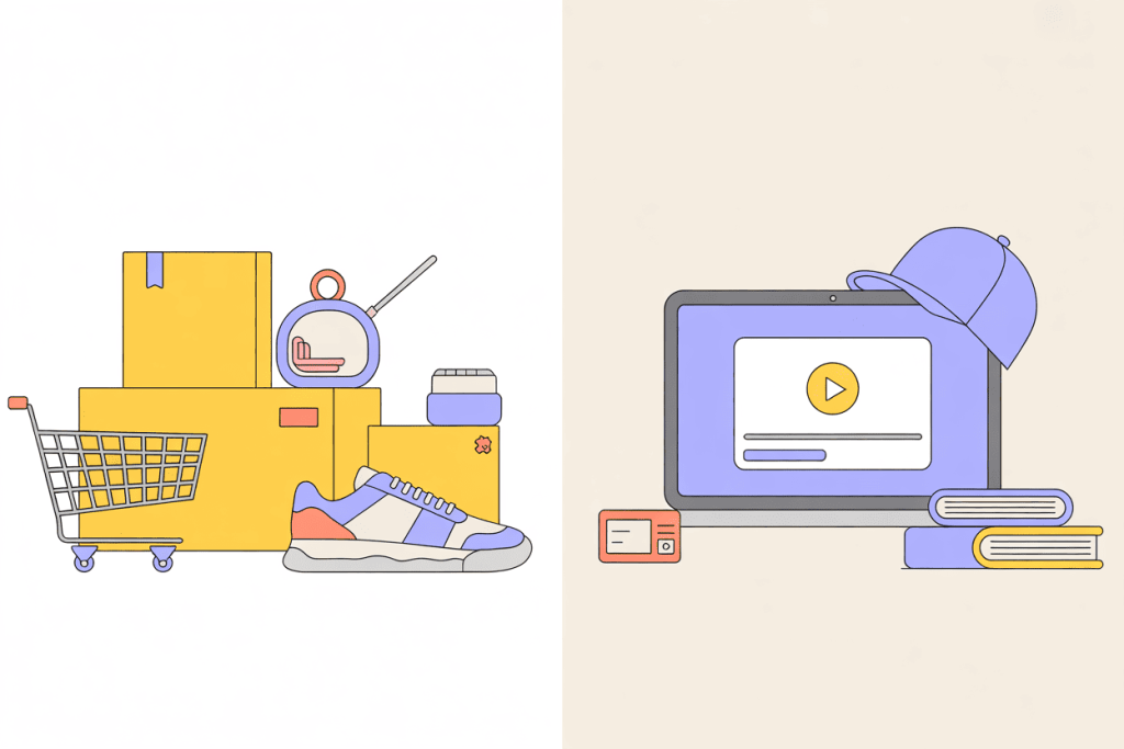 بيع المنتجات الرقمية أم المنتجات المادية