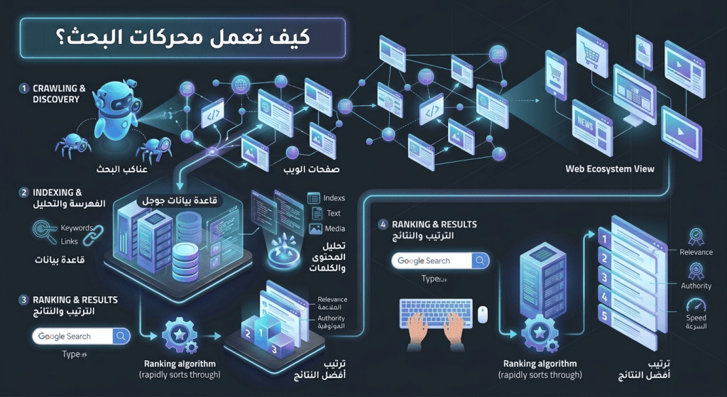 أساسيات تحسين محركات البحث - كيف تعمل محركات البحث